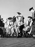 Quebec Convocation, the Citadel, Quebec; conferring honorary degrees to U.S. President Franklin Delano Roosevelt and British Prime Minister Winston Churchill. (photo 1944). MUA PR010316.