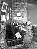 Miss. Nora Livingston, founder of School of Nursing, at her desk in the Montreal General Hospital. (photo ca. 1895). MUA PU027043.