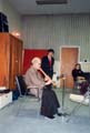 Group of dancing women in kimonos entertaining at a Japanese Canadian Redress Fundraising Dinner, March 5, 1988.