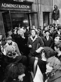 Students in front of the Administrative Building. (photo 1969). MUA PR000388.