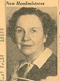 Source: War Records Office, Helen Hague, appointed to head mistress of St-Helen's School.